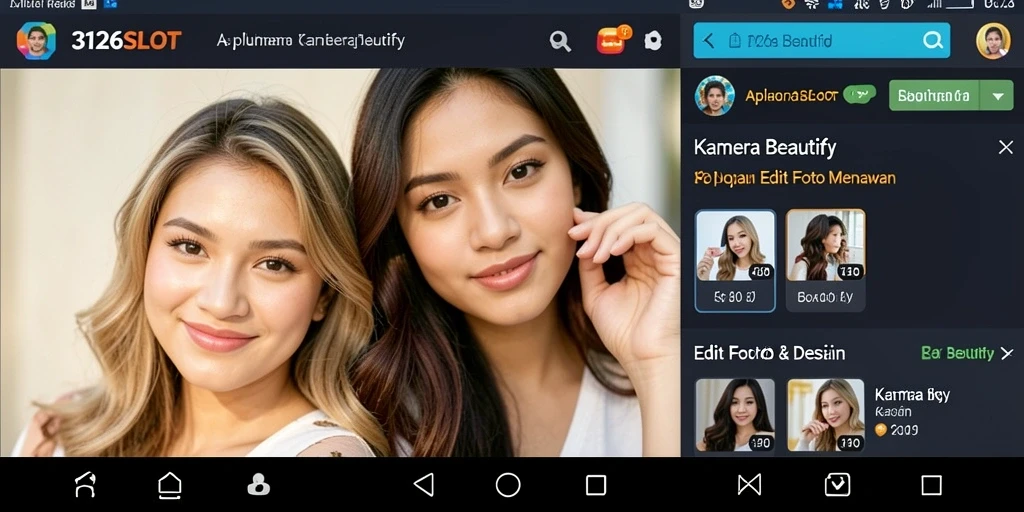 Tampilan antarmuka 3126SLOT dengan berbagai fitur edit foto.