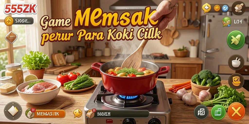 Antarmuka menarik dan intuitif dari game Memasak 555ZK.