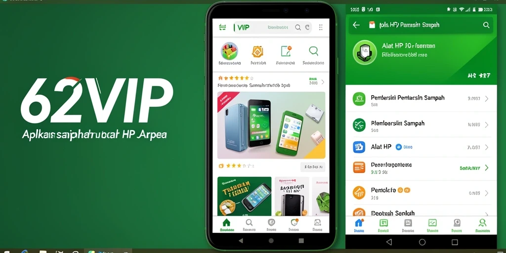 Tampilan antarmuka aplikasi Pembersih Sampah 62VIP yang modern dan intuitif.