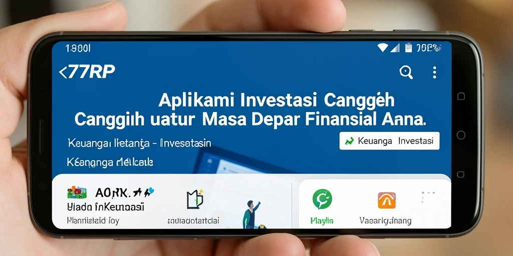 Antarmuka aplikasi 77RP yang intuitif dan informatif untuk investasi.