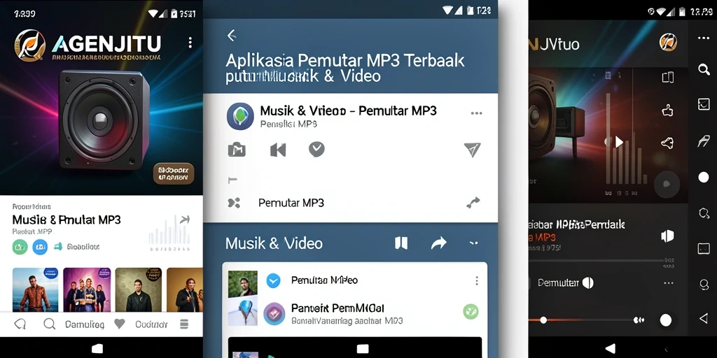 Tampilan antarmuka AGENJITU yang mudah digunakan untuk Pemutar MP3.