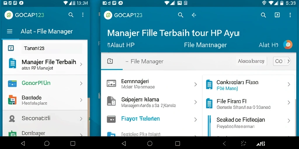 Antarmuka GOCAP123 yang sederhana dan fungsional untuk manajemen file.