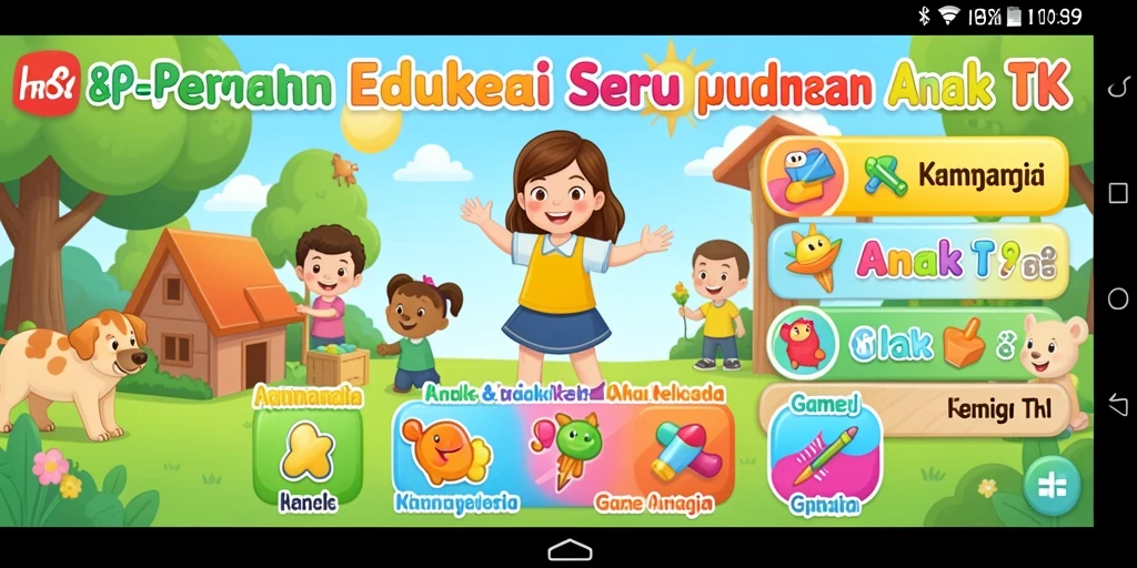 Antarmuka <strong>HR89</strong> yang ceria dan interaktif untuk anak-anak.