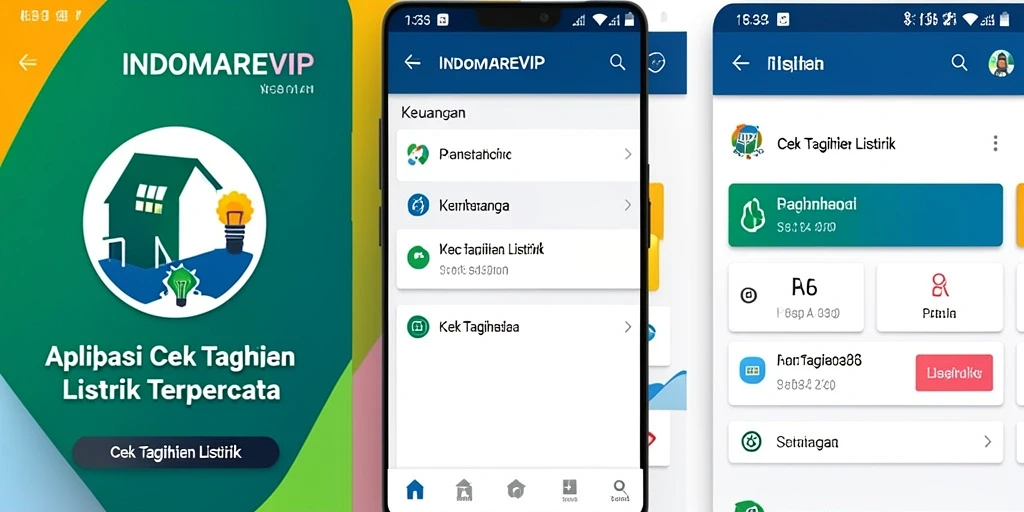 Tampilan antarmuka aplikasi Cek Tagihan Listrik INDOMAREVIP.