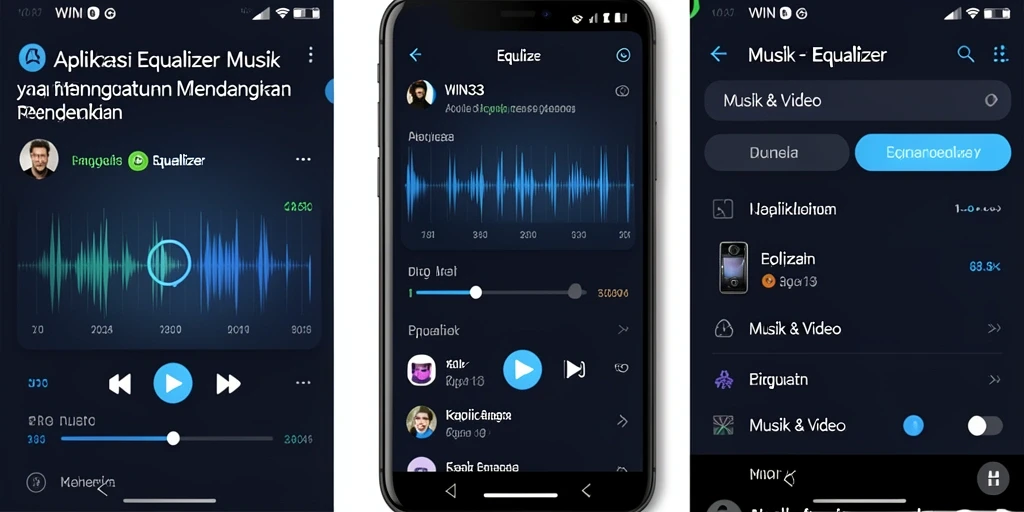 Tampilan antarmuka WIN33 dengan fitur Equalizer yang mudah diakses.