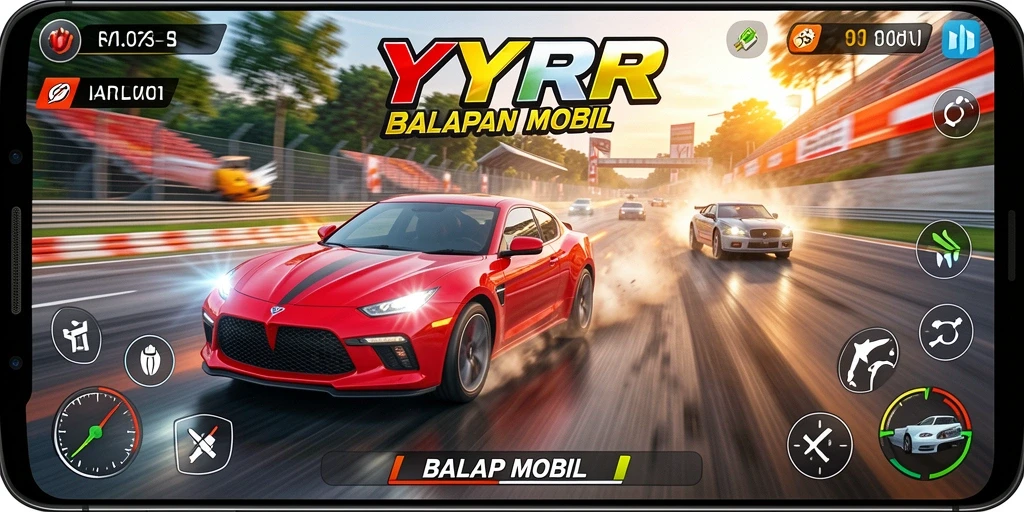 Antarmuka balapan yang menarik di game YYRR.